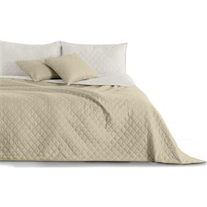 DecoKing Copriletto Reversibile Bicolore Bianco Beige Axel 2 piazze Matrimoniale 240x260 cm