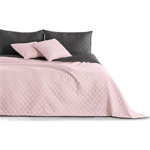 DecoKing Copriletto Reversibile Bicolore Rosa Chiaro Grigio Antracite Axel 2 piazze Matrimoniale 240x260 cm