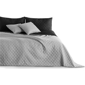 DecoKing Copriletto Reversibile Bicolore Nero Grigio Argento Acciaio Axel 2 piazze Matrimoniale 240x260 cm