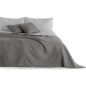 DecoKing Copriletto Reversibile Bicolore Grigio Argento Acciaio Axel 2 piazze Matrimoniale 240x260 cm