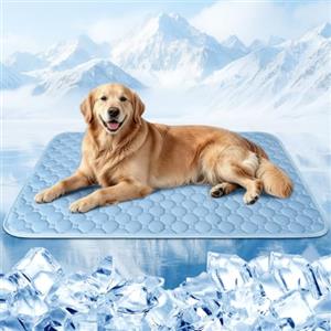 Gimars Tappetino Rinfrescante Cane con Superficie Fresca Ice-Silk, Tappetino Estivo Lavabile e Impermeabile per Cani e Gatti, Antiscivolo Pieghevole per Cuccia Divano Pavimento Auto,100×70cm
