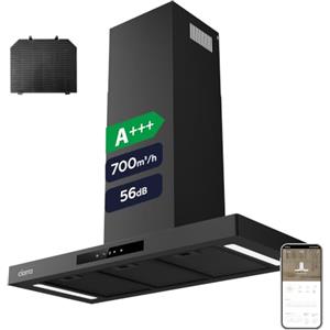CIARRA CBCB9102-P A+++ Cappa Aspirante 90 cm Nero - 700 m³/h, 61dB