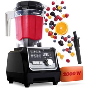 Nutrilovers NUTRI-BLENDER MAX+ Frullatore ad Alte Prestazioni 2000 W, Professionale - 2 L, Tritan, Senza BPA, 9 Livelli, Timer Digitale Con Libro di Ricette