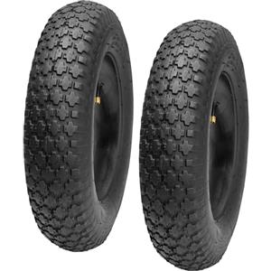 Garronda Set di 2 Copertone 4.80/4.00-8 2PR con Camera d'Aria (AV) per Ruota Carriola, compatibile con Ruote per Carrello, Ø 39 cm, da Giardino oppure Cantiere Ø 39 cm GD-0164, Nero
