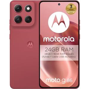 Motorola Moto g86 5G 24 GB (8 GB + 16 GB RAM Boost)/256 GB crisantemo, display ultra luminoso Super HD (1220p) da 6,67 + Dolby Atmos®, fotocamera Sony LYTIA™ 600 da 50 MP, 5100 mAh e ricarica TurboPower™ da