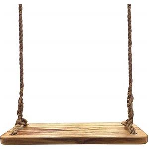 Aoneky Altalena Legno da Giardino 60x20x3cm, con Corda 3,7M, Carico Massimo:160KG -Sedile da Altalena per Bambini e Adulti su Albero Esterno (Paulownia Round)