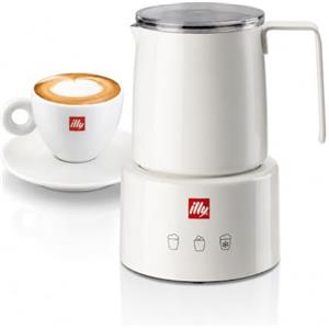 Illy Milk Frother | Montalatte Elettrico Automatico 500ml, Acciaio Inox Bianco o Nero | Cappuccinatore per Cappuccino Perfetto