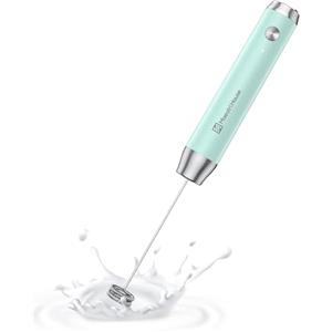 Maestri House Montalatte Elettrico, Impermeabile Portatile Frullino Montalatte Cappuccinatore Elettrico, Potente Mini Frullatore Staccabile in Acciaio Inox per Latte, Matcha, Cappuccino, LunaFro NS