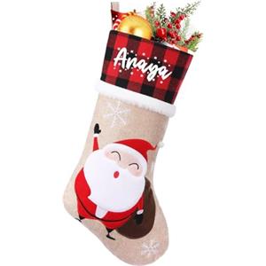 NIBESSER Calza Befana Personalizzata Calze Natalizie da Appendere con Nome Calza Befana Vuota Idea Regalo per Epifania Natale Decoraizione Natalizia per Camino