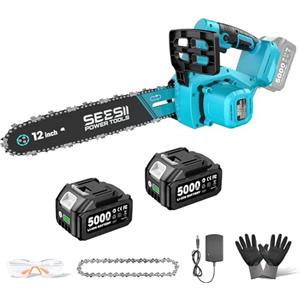 SEESII Motosega a Batteria 12" per Legno e Potatura Alberi - Brushless