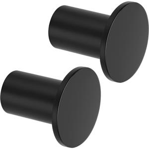 SAYAYO Ganci Accappatoio Bagno Nero in Acciaio Inox Grande Gancio Appendiabiti, Appendi Strofinacci Cucina Gancio da Parete Appendi Accappatoio Bagno, Capacità Carico 15 kg, 2 Pezzi, 45MM