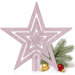 COM-FOUR® Puntale a forma di stella per la parte superiore dell'albero di Natale - Decorazioni in plastica