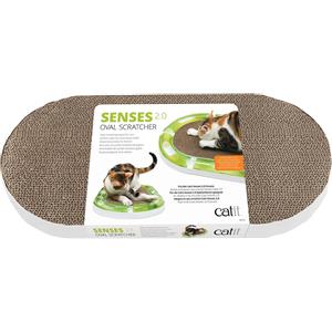 CATIT Grattatoio Grattatoio Catit Senses 2.0 ovale in cartone, bianco/marrone circa 24 x 49 x 3,5 cm