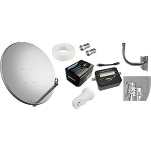 WEB ELETTRONICA KIT SATELLITE COMPLETO:PARABOLA 80 CM+STAFFA+LNB+FINDER+CAVO+SPINOTTI