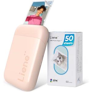 Liene Stampante Fotografica Portatile 2 x 3 con 50 Zink Carta Autoadesiva, Mini Bluetooth per iOS/Android Smartphone, Istantanea per iPhone