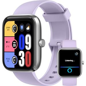 PTHTECHUS Smartwatch per Uomo Donna, IP68 Impermeabile Orologio Smartwatch con Effettua/Risposta Chiamate Contapassi Cardiofrequenzimetro, 120+ Modalità Sportive, Orologio Fitness Smart Watch Android iOS, Viola