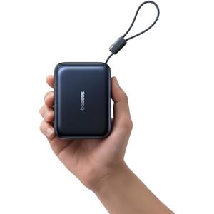 Baseus AC22 Mini Powerbank 20000mAh, PD 45W Power Bank Portatile con Cavo USB-C integrato, Batteria Esterna Ricarica Rapida per iPhone 17/16/15, Samsung S26/S25 Ultra, iPad, Pixel 10/9