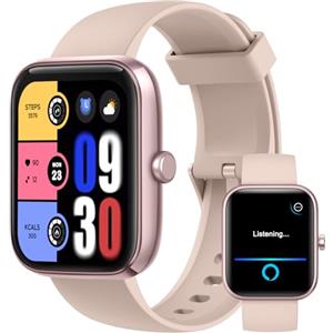 PTHTECHUS Smartwatch per Uomo Donna, IP68 Impermeabile Orologio Smartwatch con Effettua/Risposta Chiamate Contapassi Cardiofrequenzimetro, 120+ Modalità Sportive, Orologio Fitness Smart Watch Android iOS, Rosa