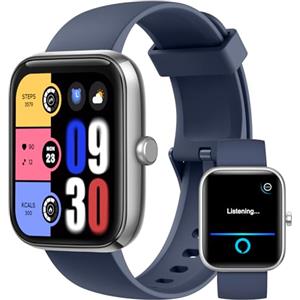 PTHTECHUS Smartwatch per Uomo Donna, IP68 Impermeabile Orologio Smartwatch con Effettua/Risposta Chiamate Contapassi Cardiofrequenzimetro, 120+ Modalità Sportive, Orologio Fitness Smart Watch Android iOS, Blu