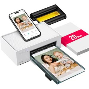 Liene Amber M100 Stampante Fotografica per Smartphone, 10x15 WiFi Stampante a Sublimazione per PC/iPhone/Android, Cartuccia d'inchiostro e 20 Carte Fotografiche incluse, 300DPI