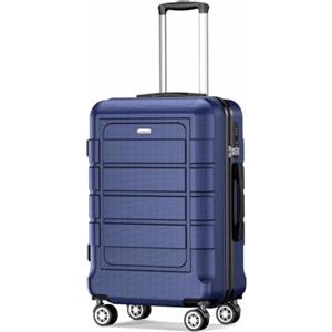SHOWKOO Valigie da viaggio rigide espandibili ABS+PC Trolley Set valigie Cabina leggera durevole con 4 ruote doppie girevoli e chiusura TSA