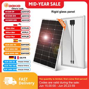DOKIO Panneau Solaires 18V Panneaux 100WS Pannello solare Pannelli fotovoltaici impermeabili per campeggio/Powerbank/12V Batteria/Campervan