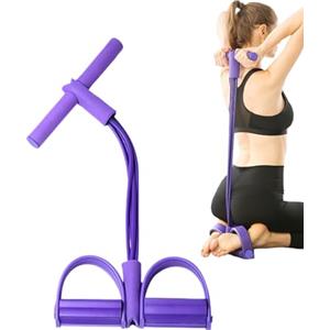Generico Bande Elastiche Fitness, 4 Fasce Pedali con Maniglie, Attrezzo Per Flessibilità Con Maniglie, Elastici Palestra Casa Donna, Corda Per Stretching Di Braccia E Gambe Per Camera, Palestra, Casa E Viaggio