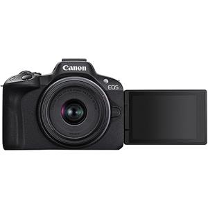 Canon EOS R50 Fotocamera Mirrorless Compatta APS-C 24.2MP + RF-S 18-45mm | Per vlogging e contenuti creativi; mirino OLED 0.39 pollici, touchscreen LCD 7.5 cm; obiettivo RF-S 18-45mm IS STM incluso