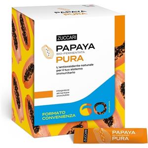 ZUCCARI Srl Papaya Pura Bio-Fermentata Integratore Antiossidante e Difese Immunitarie 60 Stick