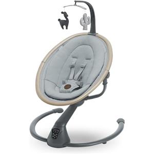 Maxi-Cosi Cassia Sdraietta Neonati Elettrica per bambini 0-6 mesi, max 9 kg, Altalena Neonato Girevole 360°, rilevamento automatico movimento, 5 velocità, 12 Melodie, Beyond Grey