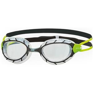 Zoggs Predator Occhialini da Nuoto Unisex Adulto, Nero/Lime/Trasparente, Regular