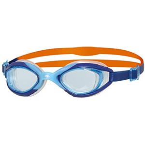 Zoggs Sonic Air Junior - Occhialini da Nuoto Unisex con Protezione UV e Anti-Appannamento, Occhialini da Nuoto, Blue/Navy/Orange, 6-14 Anni