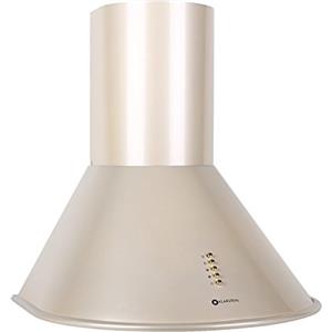 Klarstein Lumio Primo- Retro Cappa Aspirante da cucina in acciaio inox, 60 cm, potenza di aspirazione pari a 430 m³/h, 3 livelli di potenza, illuminazione con due faretti alogeni, Champagne