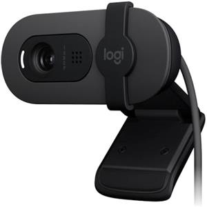 Logitech Brio 105 webcam professionale Full HD 1080p | Correzione illuminazione, USB-A, copriobiettivo, setup facile, compatibile Windows, macOS, ChromeOS - Grafite