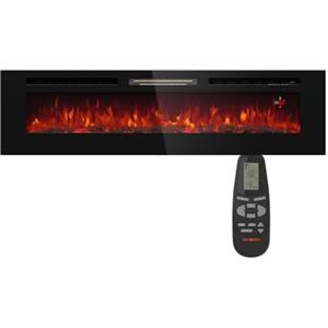 Klarstein - Camino decorativo con fiamme LED, camino elettrico con riscaldamento ed effetto fiamma, elettrico da 1800 W telecomando, timer & termostato regolabile, a bassi consumi
