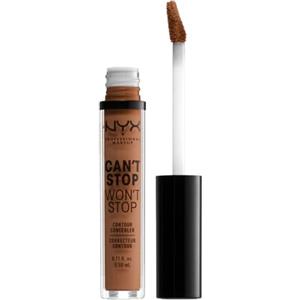 NYX Professional Makeup Correttore Can't Stop Won't Stop, Correttore Viso Liquido, Adatto a Tutti gli Incarnati, Warm Caramel, Confezione da 1