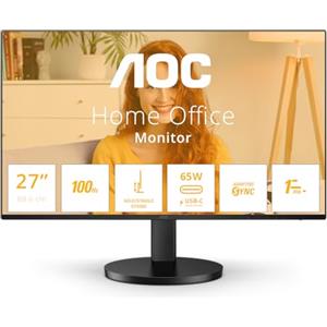 AOC Monitor Q27B3CF2 27 pollici 2560x1440, WQHD, 120Hz, IPS Panel, 4ms GtG, USB Hub Speakers, Height Adjustment, (HDMI1x 1.4) HDR10, Nero