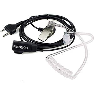 Retevis 2 Pin Cuffie Walkie Talkie Auricolare Compatibile con Midland G7 G9 G6 G12 M24 GXT250 GXT550 GXT650 LXT80 LXT112 Alan39 Auricolari Walkie Talkie con Acustico Trasparente Tubo (1 Pz)