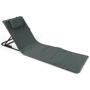 Baroni Home Lettino Prendisole Pieghevole da Spiaggia con Cuscino Imbottito, Schienale Reclinabile, Tasca Portaoggetti, Sdraio Portatile per Mare Piscina Campeggio, 48x150x52 cm (1, Grigio)