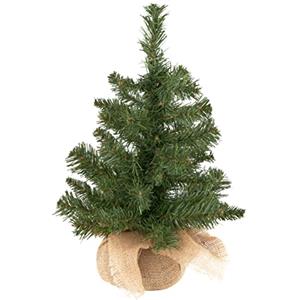 Baroni Home Albero di Natale 50 rami 65 cm Albero per ripiani, davanzali, mobili con base in Juta