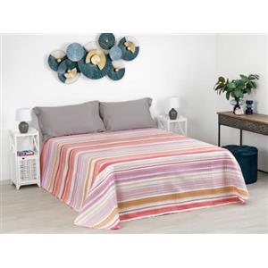 Baroni Home Trapuntino Copriletto Luxury Primaverile Estivo in Microfibra, Trapunta Estiva Matrimoniale 260x260 cm - Righe Rosa