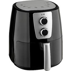 Baroni Home Friggitrice ad Aria Calda Senza Olio con Cestello Antiaderente, Air Fryer con Termostato Regolabile fino a 200°, Capacità 5,2 Lt, 1300 Watt, 37x27x25 cm