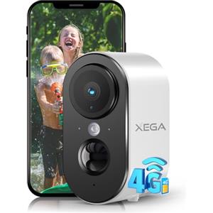 Xega 4G LTE Telecamera Esterna Interna con SIM Scheda No Wi-Fi Senza Fili