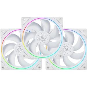 Thermalright TL-S12W - Ventola per CPU da 120 mm, con effetto luce ARGB, ventola per computer PWM Silent con velocità di 1500 giri/min, ventola di raffreddamento CPU, colore bianco (confezione da 3)