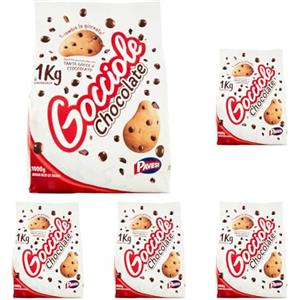 Pavesi Biscotti Frollini Gocciole Cioccolato, Biscotti da Colazione con Gocce di Cioccolato, senza Olio di Palma, 1 kg (Confezione da 5)