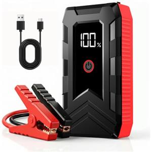 B&D Store Avviatore Batteria Auto 6000A, Jump Starter Portatile 12V con Display LCD Digitale, Booster Avviamento Emergenza per Motori Benzina fino a 5.0L e Diesel fino a 3.0L, Ricarica USB-C
