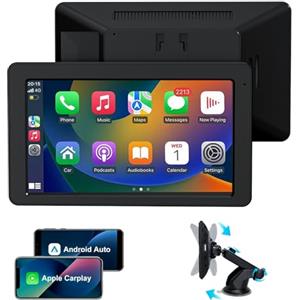 Bytelink Carplay Auto, 7" Android Auto Wireless, Autoradio Bluetooth con Schermo con Navigazione GPS, Bluetooth 5.2, Controllo Vocale a Mani Libere, Mirror Link, Facile Installazione