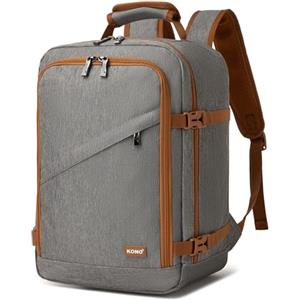 KONO Zaino Ryanair 40x30x20, Bagaglio a Mano, Grigio/Marrone