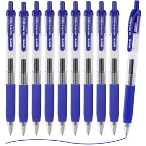 EYEYE G-103 - Penne retraibili in gel blu da 0,7 mm, confezione da 10 penne a sfera a punta media, asciugatura rapida, penne a punta fine per scrittura scorrevole per forniture per ufficio e scuola