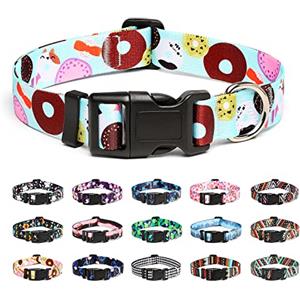 Mercano Collare per Cani, Morbido Regolabile Leggero Comfort Collari per Cani, Gatti, Cuccioli di Taglia Piccola Media Grande (L, Biscotto Blu)